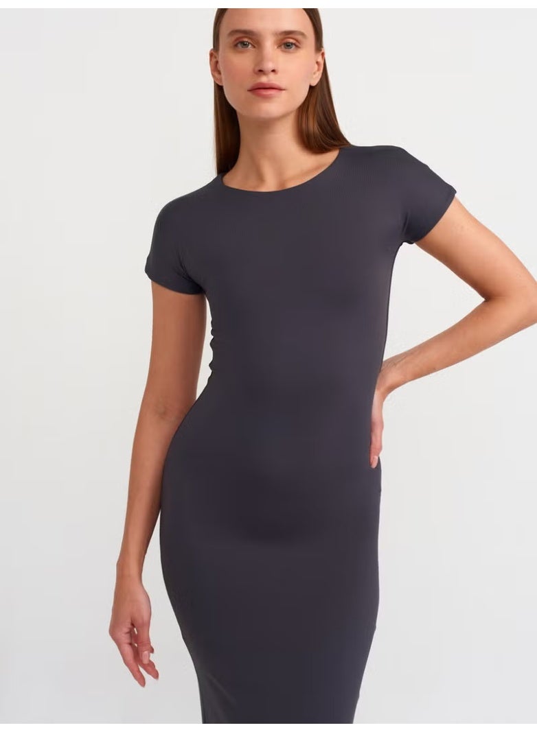 Dilvin Fitted Jersey Midi Dress - Image 4